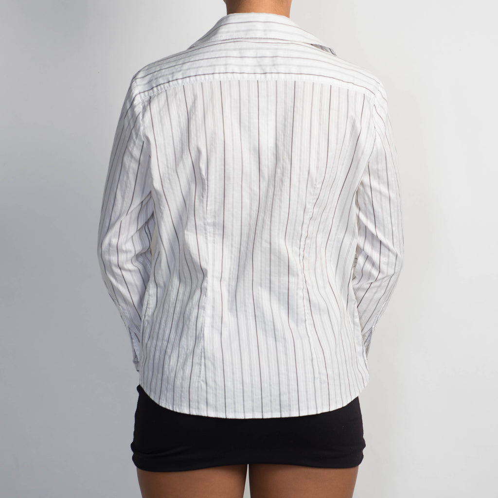 WHITE PINSTRIPE BLOUSE