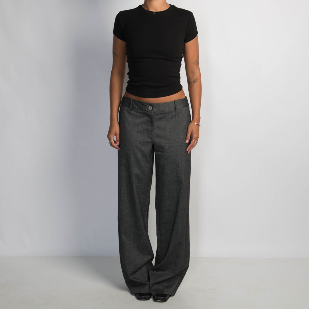 CHARCOAL WIDE LEG TROUSERS