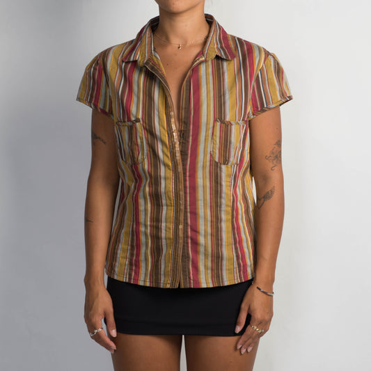 BROWN STRIPE BLOUSE