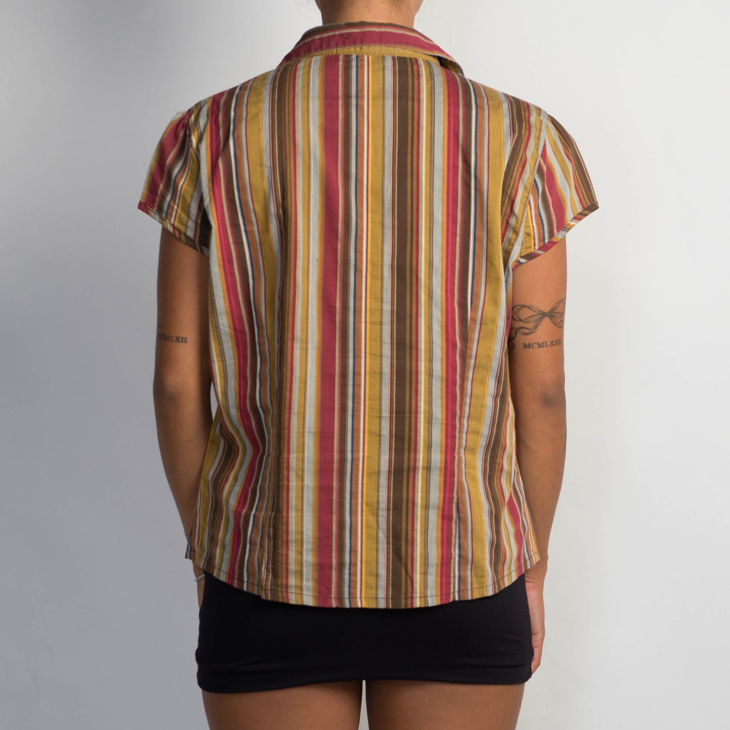 BROWN STRIPE BLOUSE