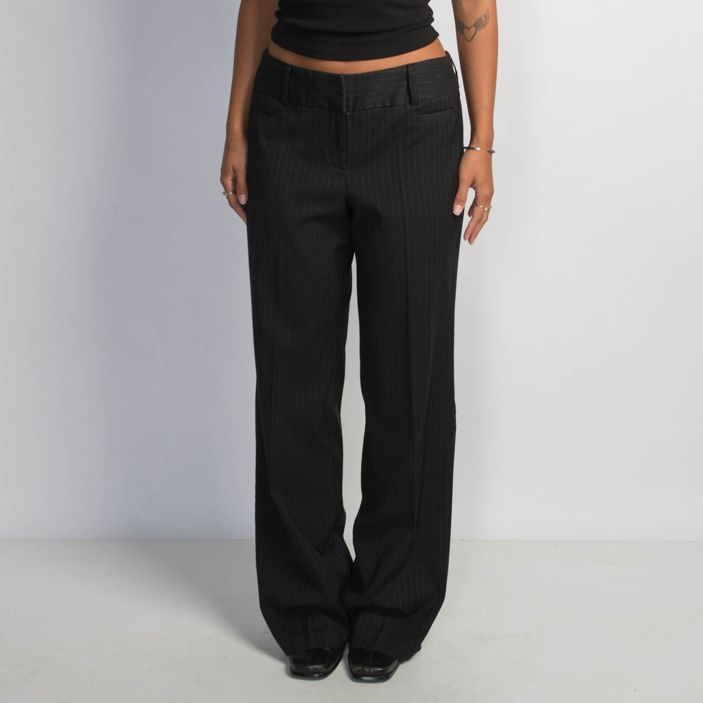 BLACK PINSTRIPE TROUSERS