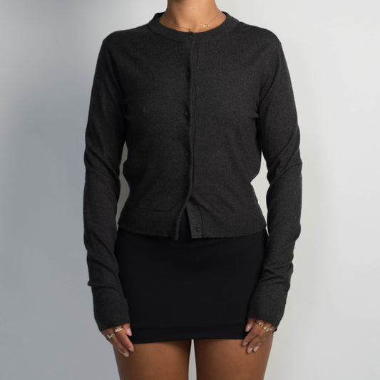 CHARCOAL KNIT CARDIGAN