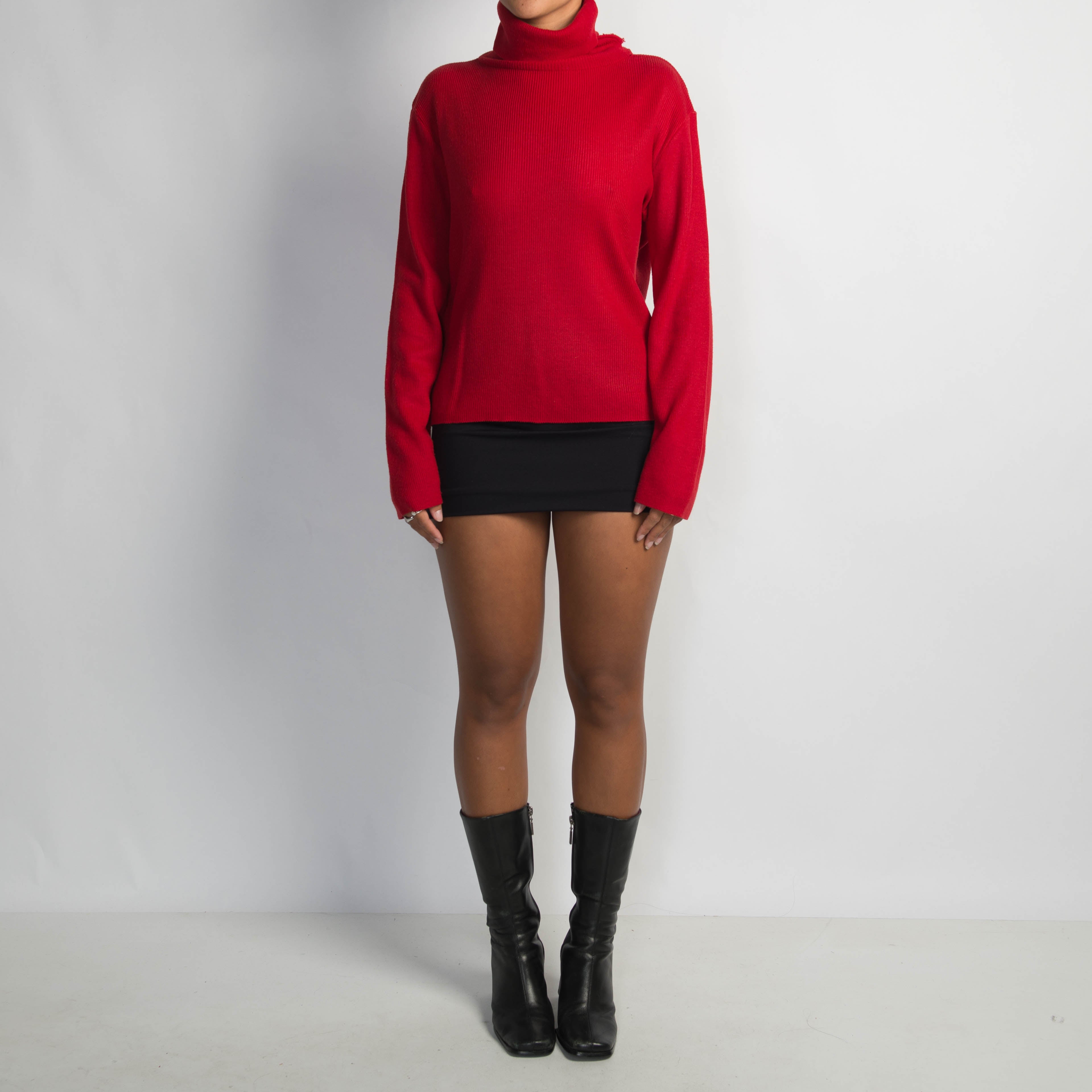 RED TURTLENECK TOP