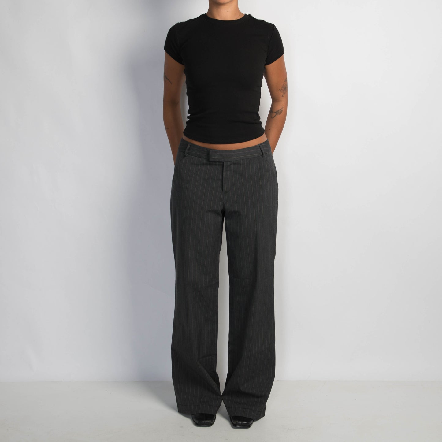 CHARCOAL STRIPE TROUSERS
