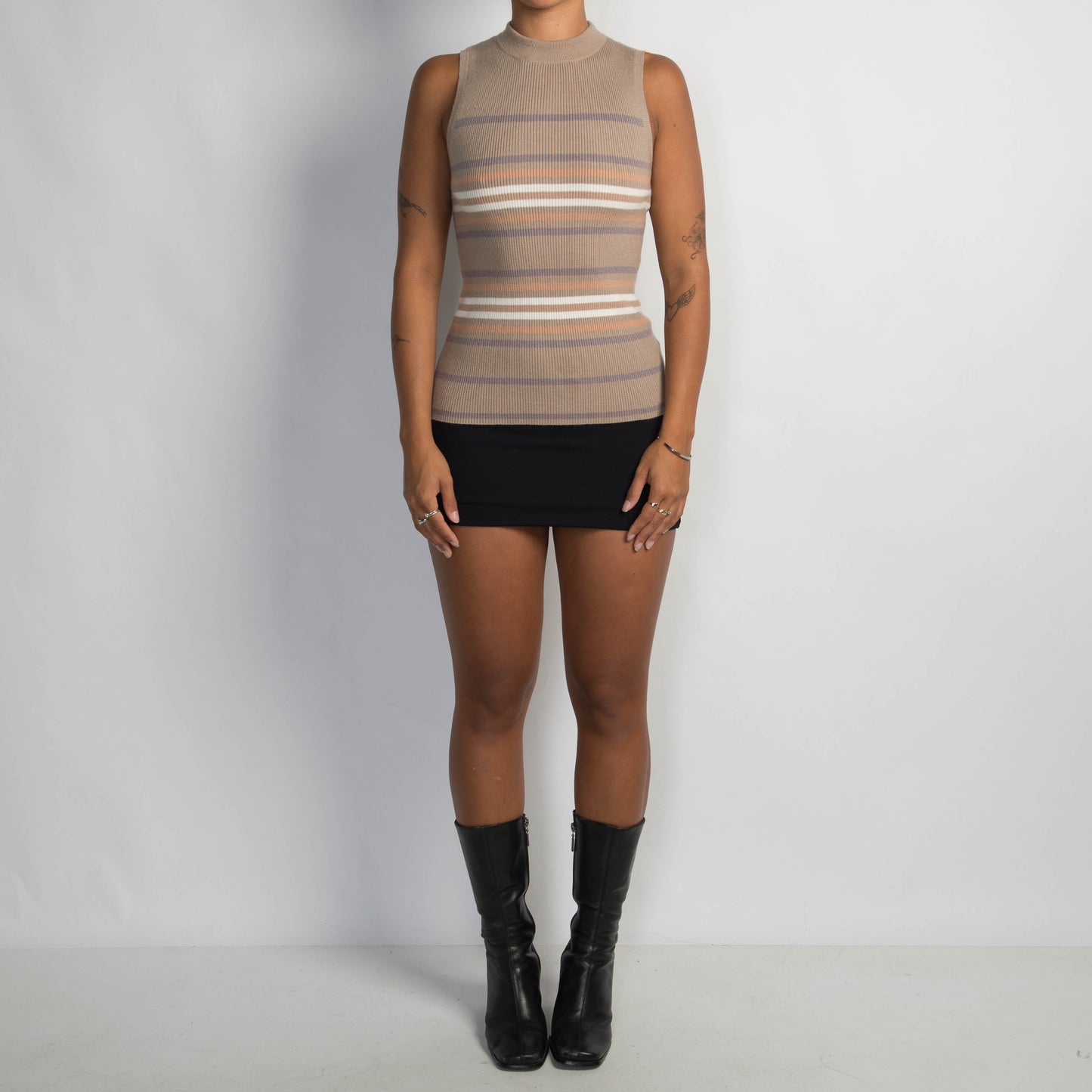 STRIPE RIB KNIT TOP