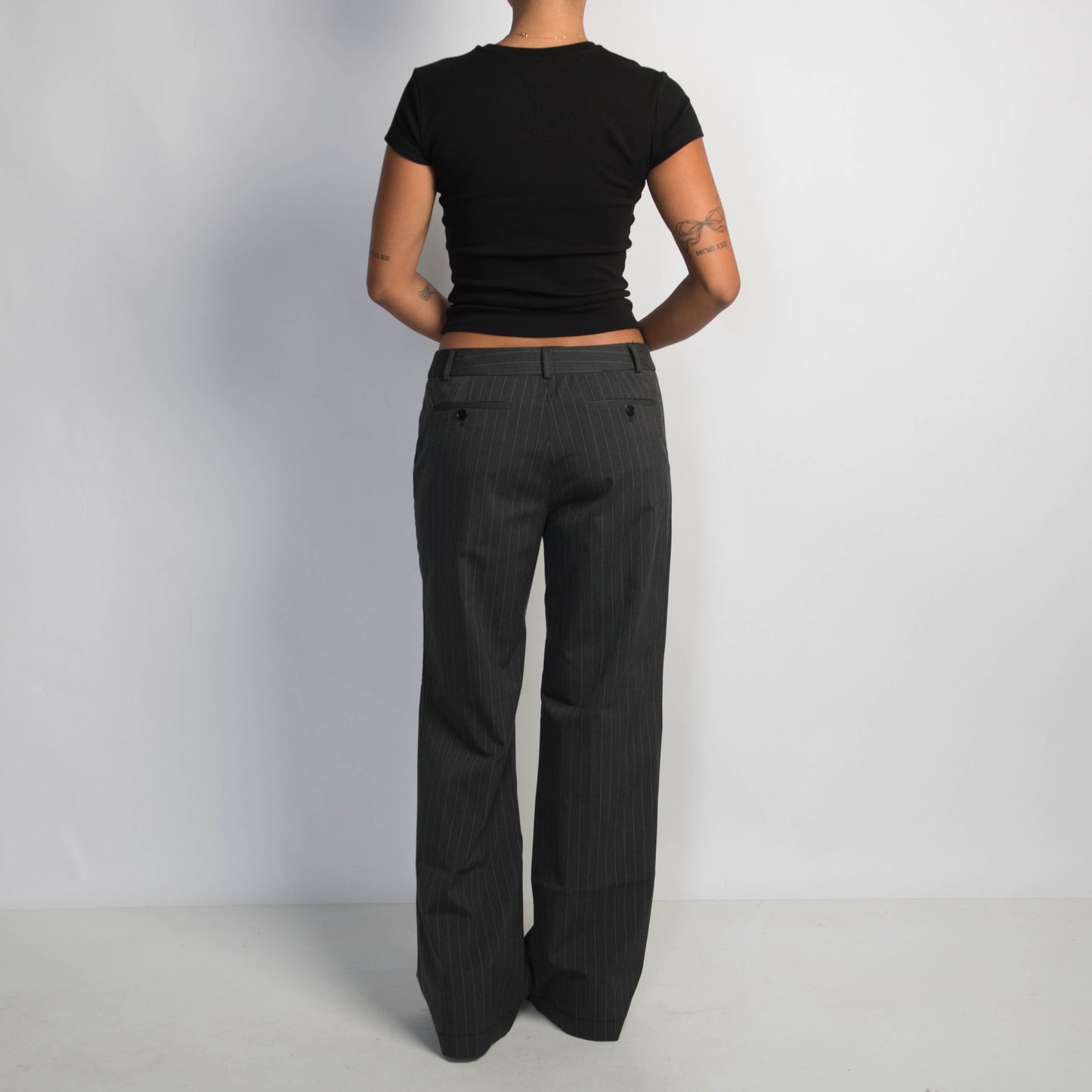 CHARCOAL STRIPE TROUSERS
