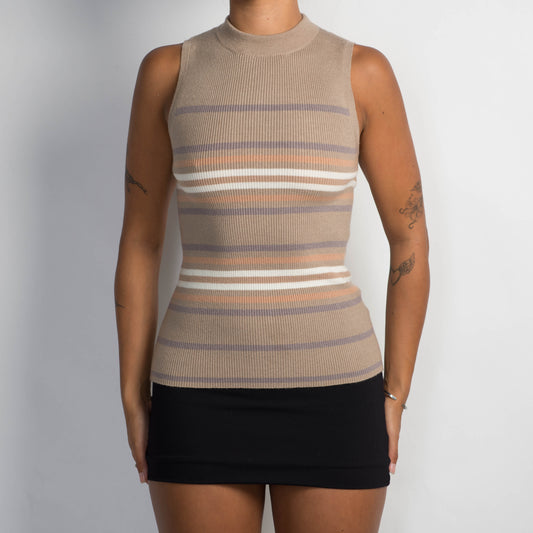 STRIPE RIB KNIT TOP