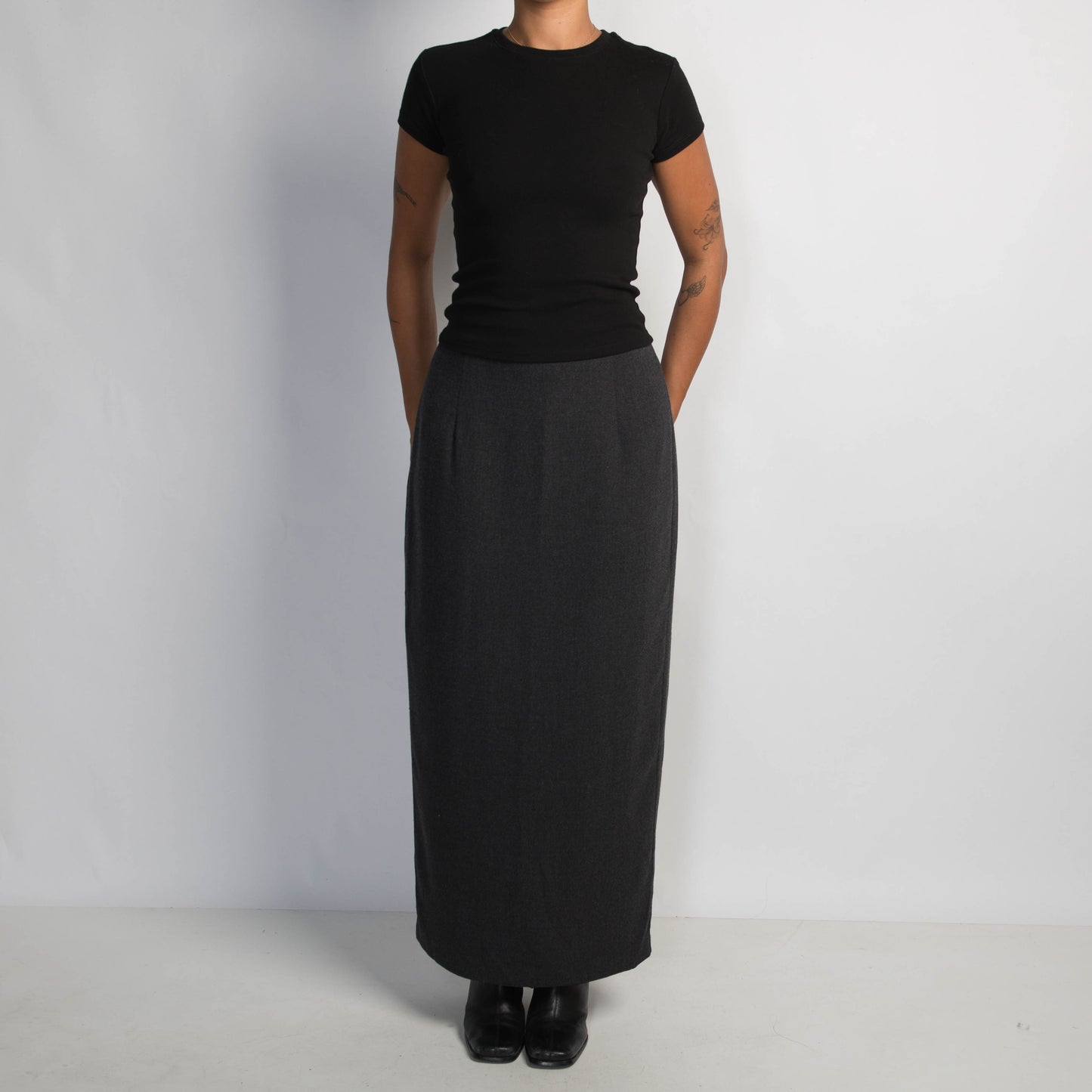 CHARCOAL MAXI SKIRT