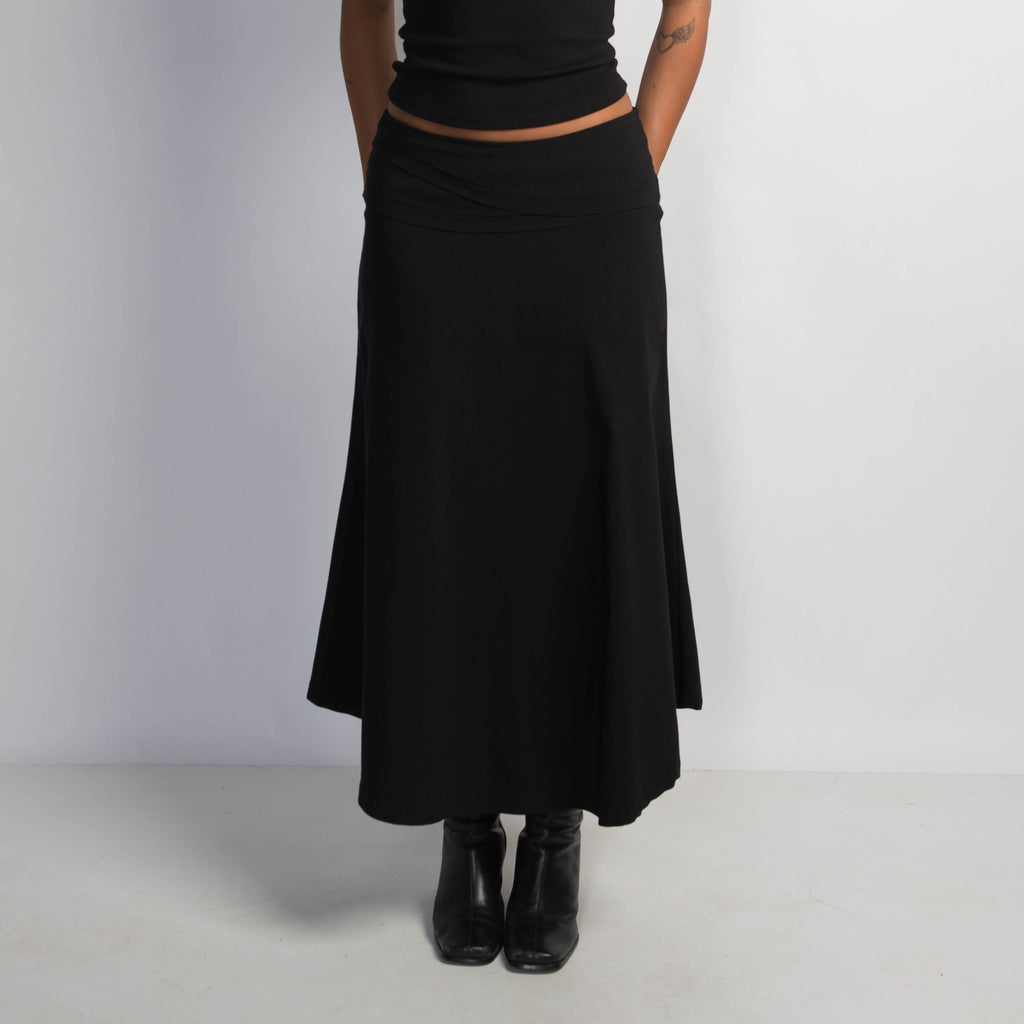 BLACK LONGLINE SKIRT