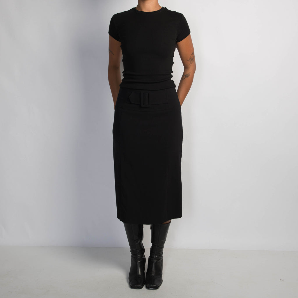 BLACK BELT MIDI SKIRT