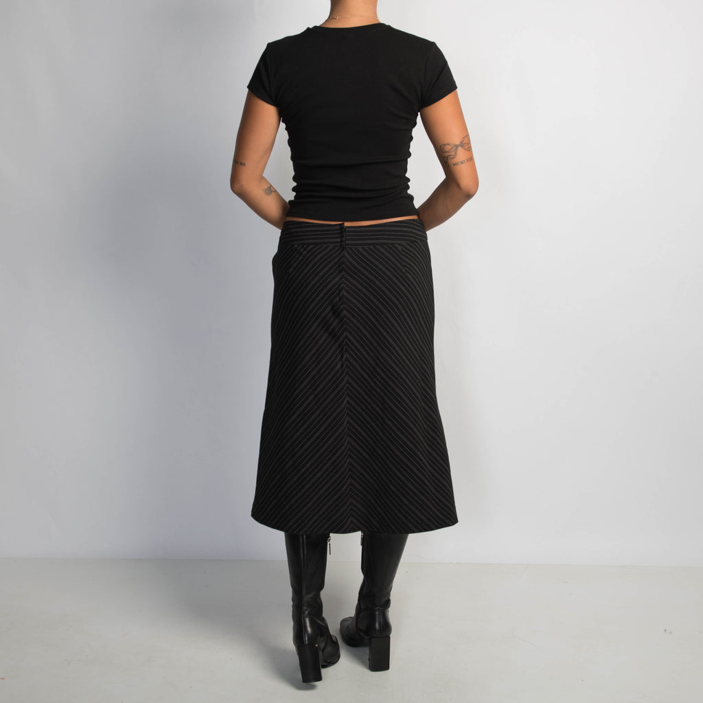 STRIPE MIDI SKIRT