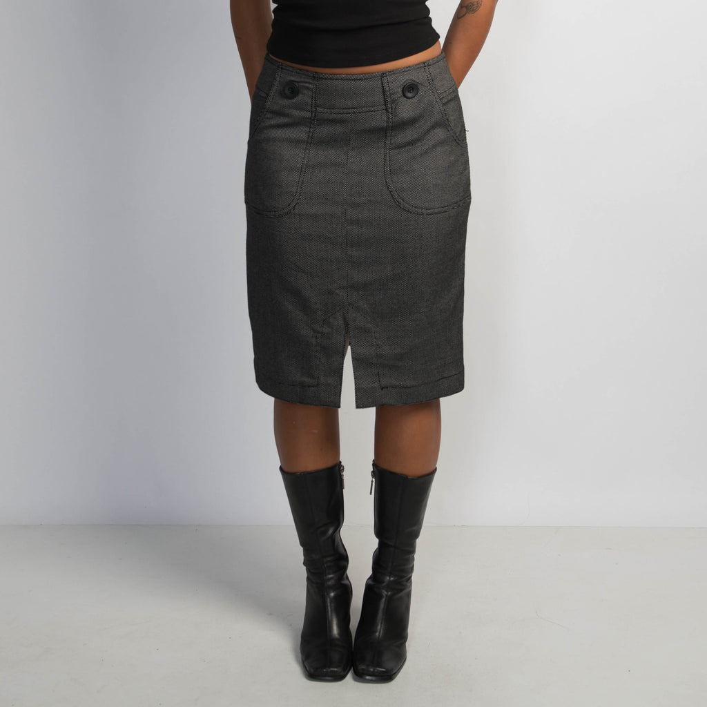 MICRO PATTERN MIDI SKIRT