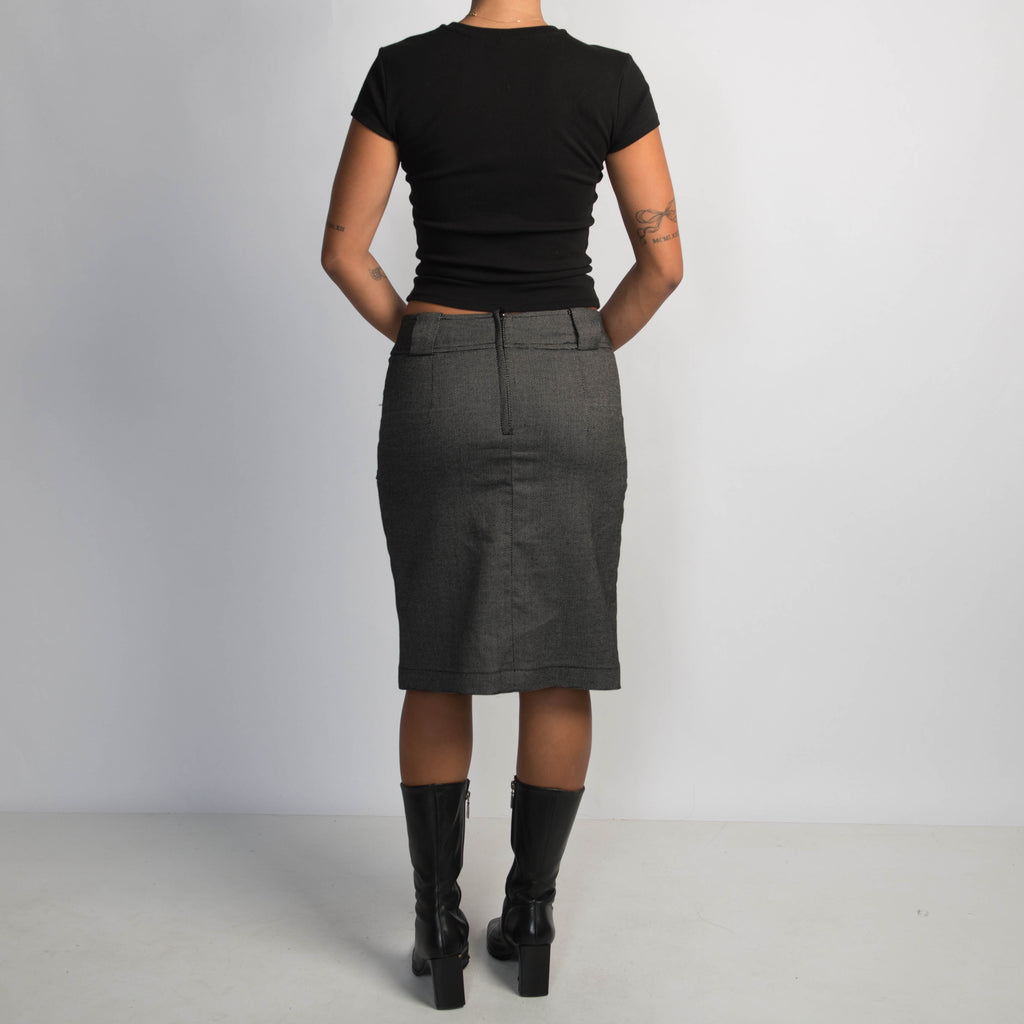 MICRO PATTERN MIDI SKIRT