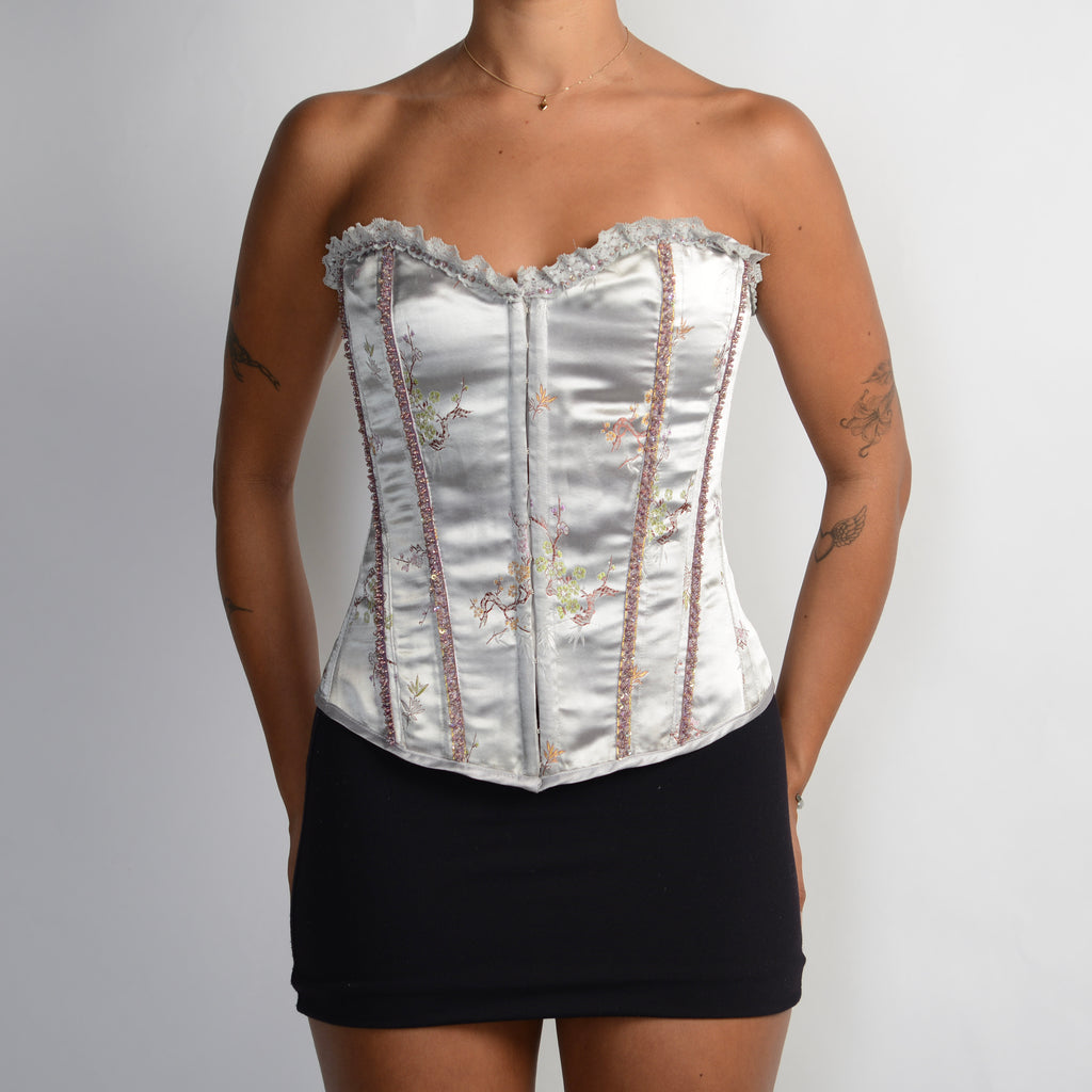 SILVER BEADED CORSET