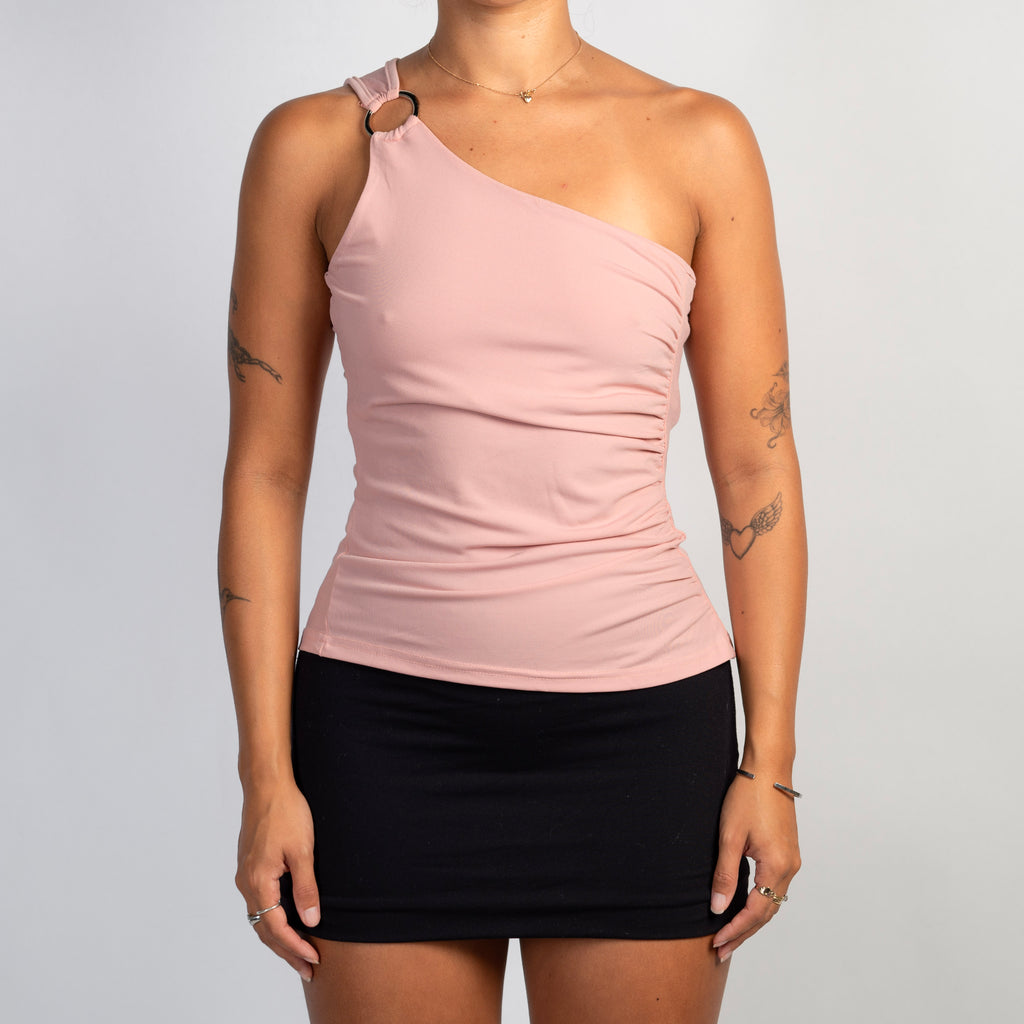 PINK ONE SHOULDER TOP