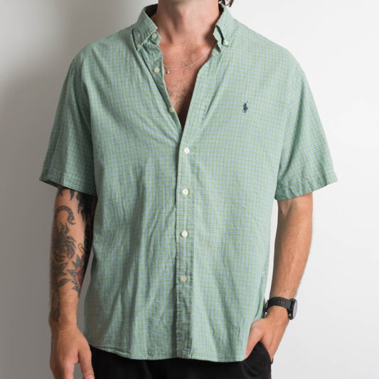 GREEN RALPH LAUREN BUTTON UP