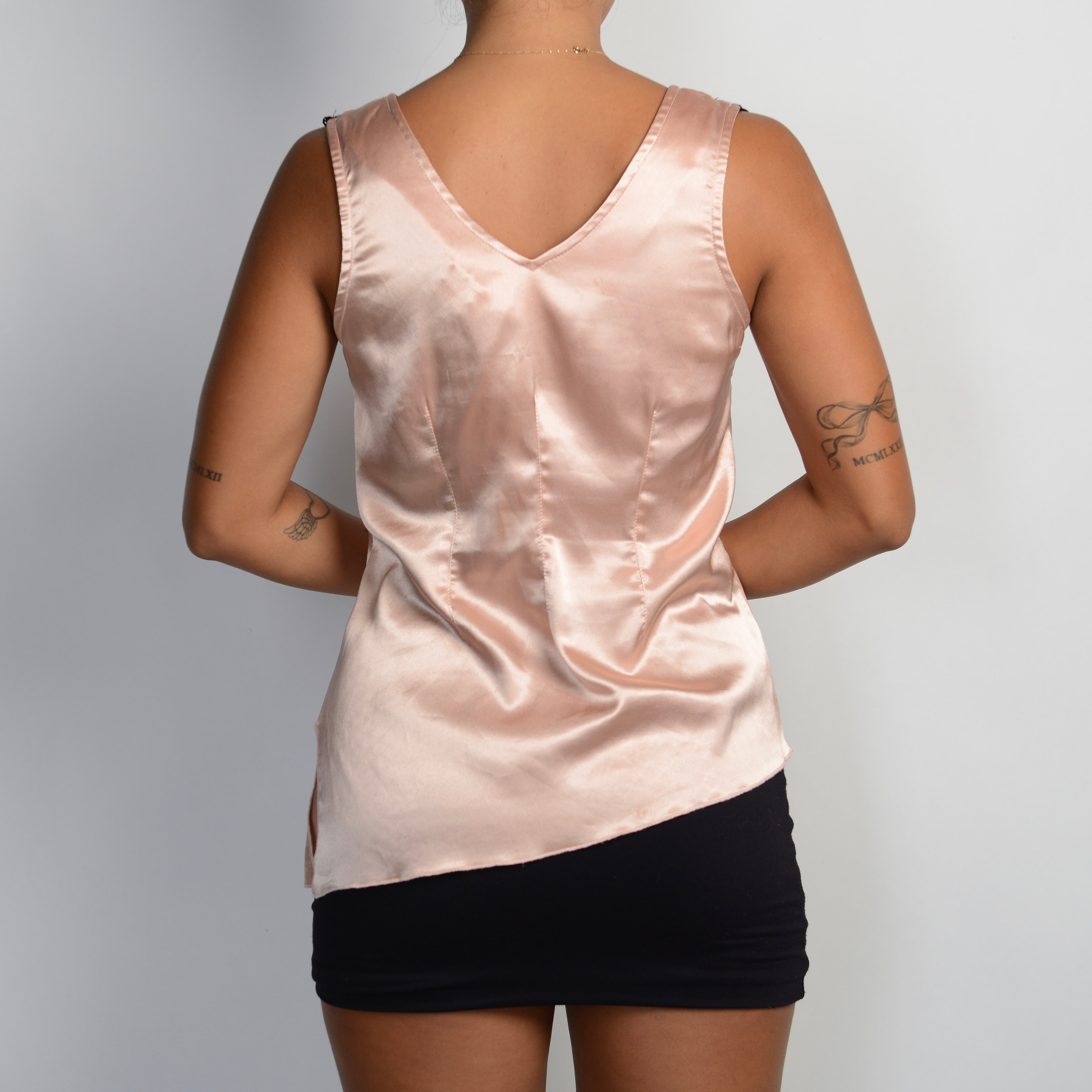 PALE PINK SATIN TOP