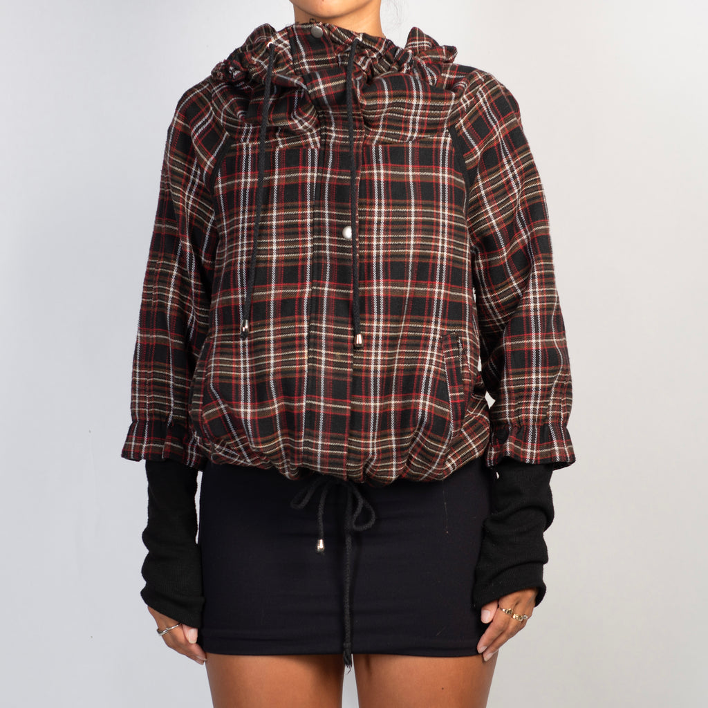 PLAID LAYERED JACKET