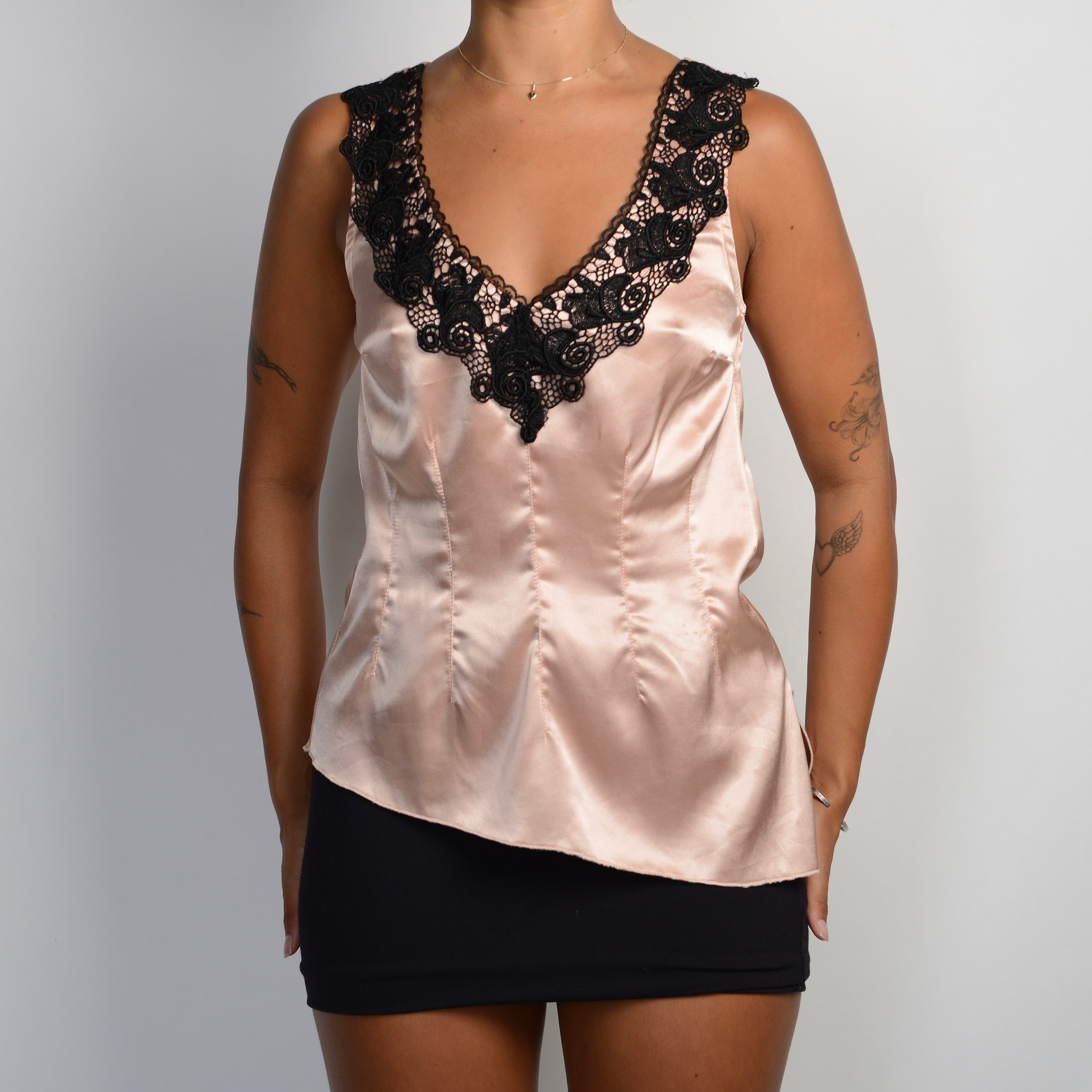 PALE PINK SATIN TOP
