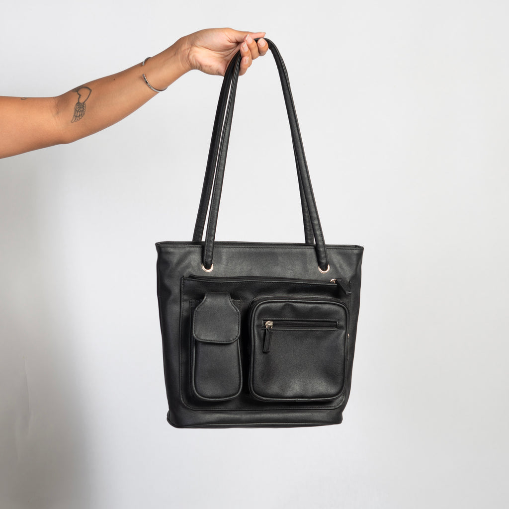 FAUX LEATHER POCKET BAG