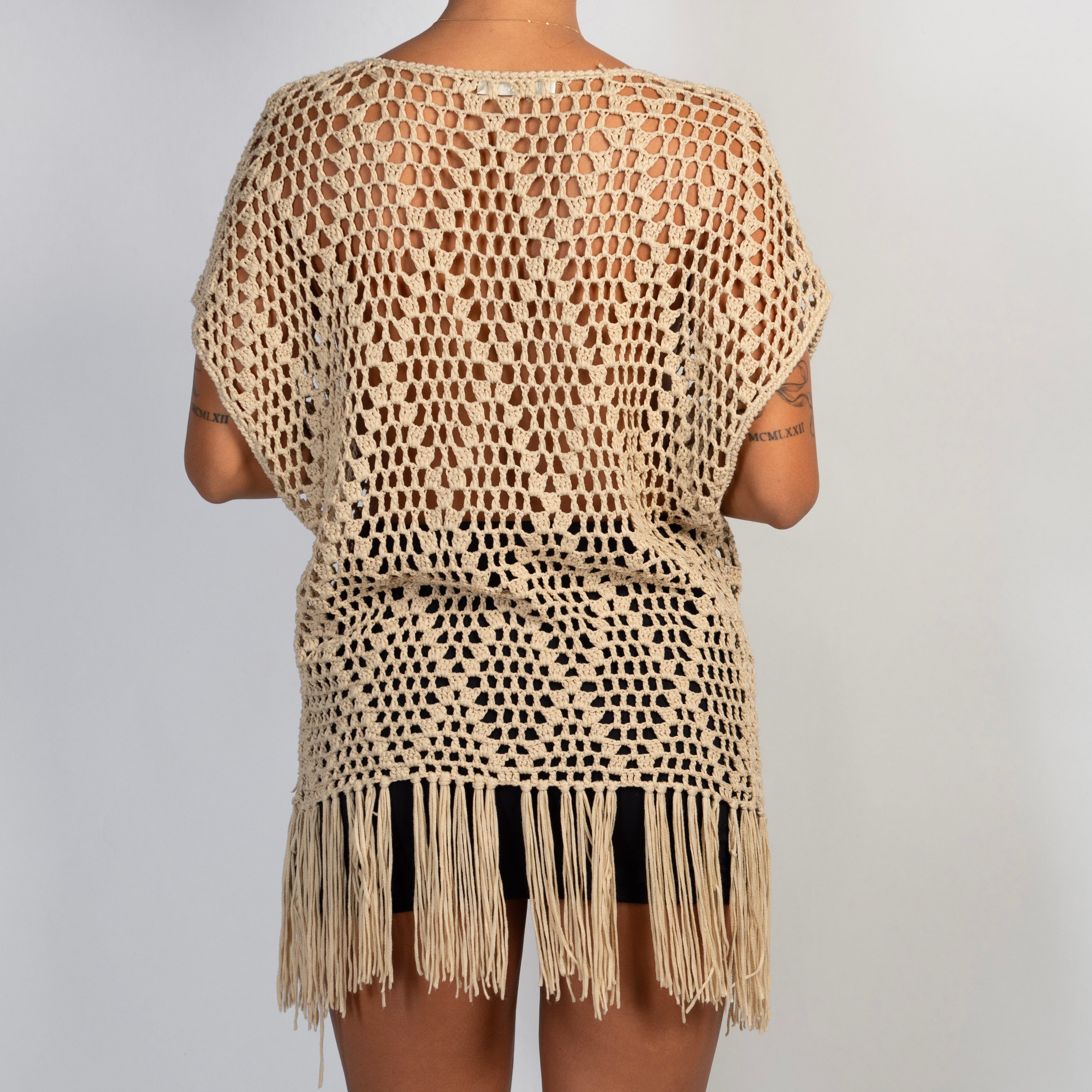 BEIGE CROCHET KIMONO