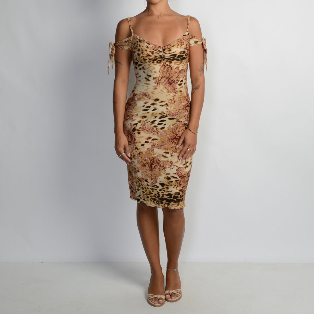 MESH ANIMAL PRINT DRESS