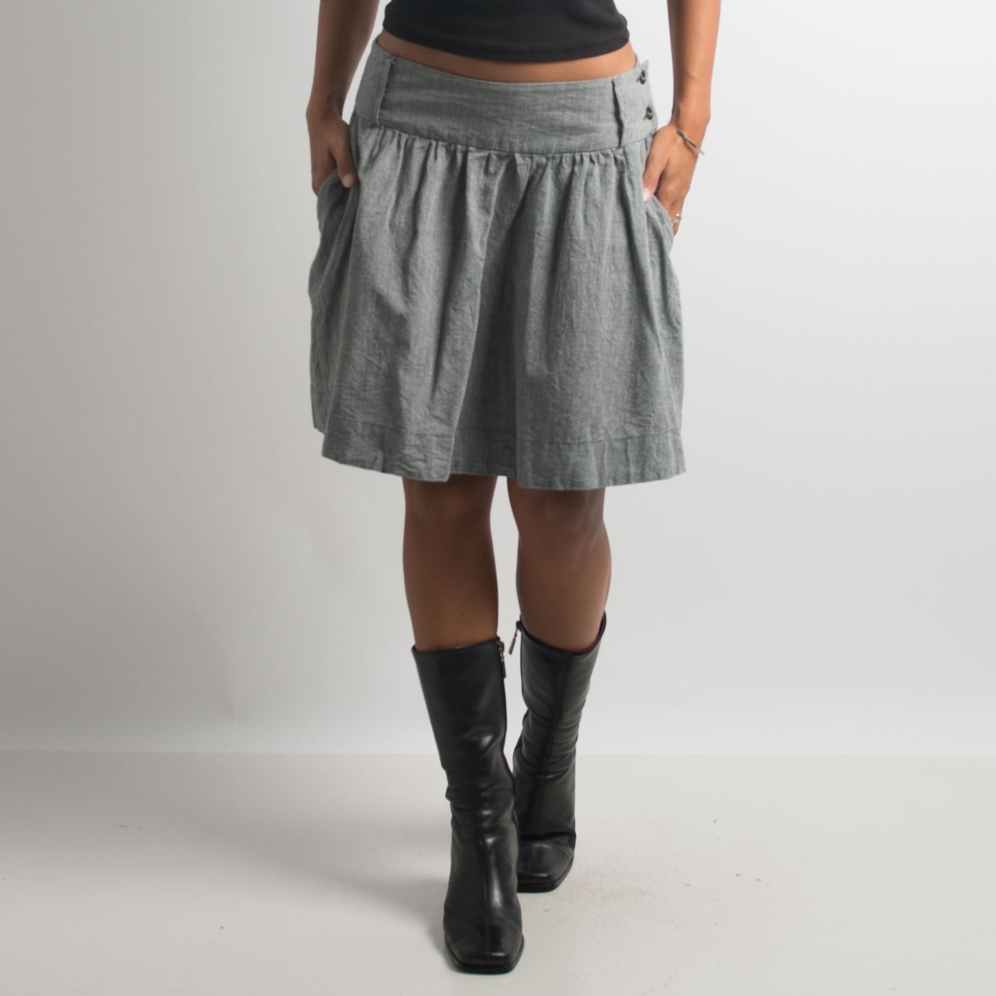 GREY COTTON SKIRT