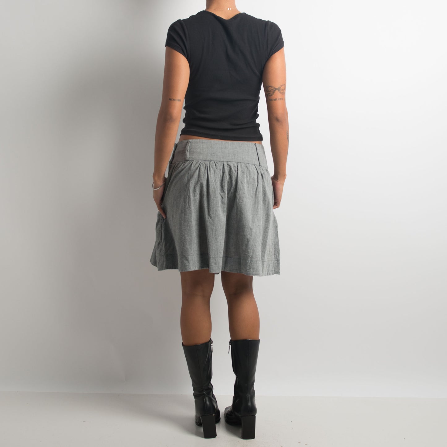 GREY COTTON SKIRT