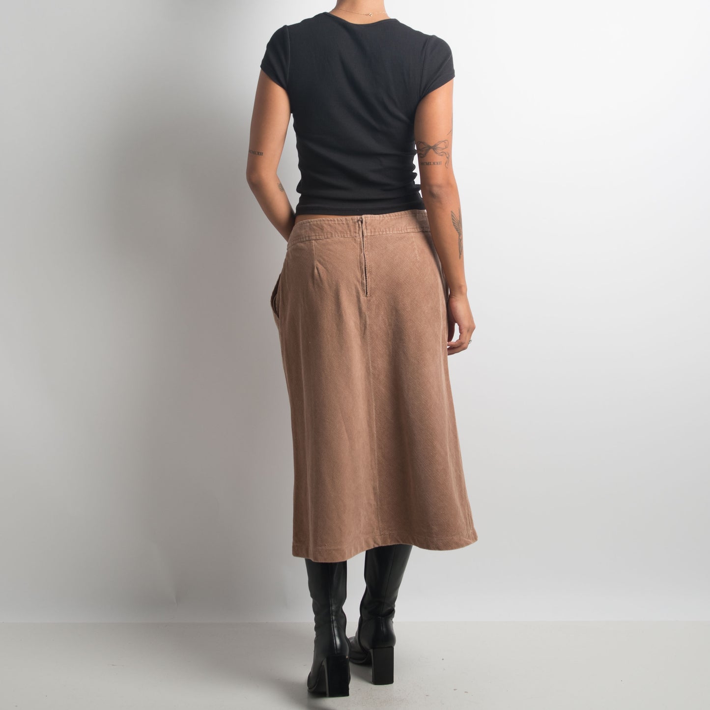 CORDUROY MIDI SKIRT