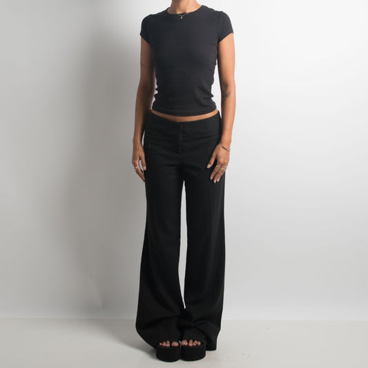 BLACK WIDE LEG TROUSERS