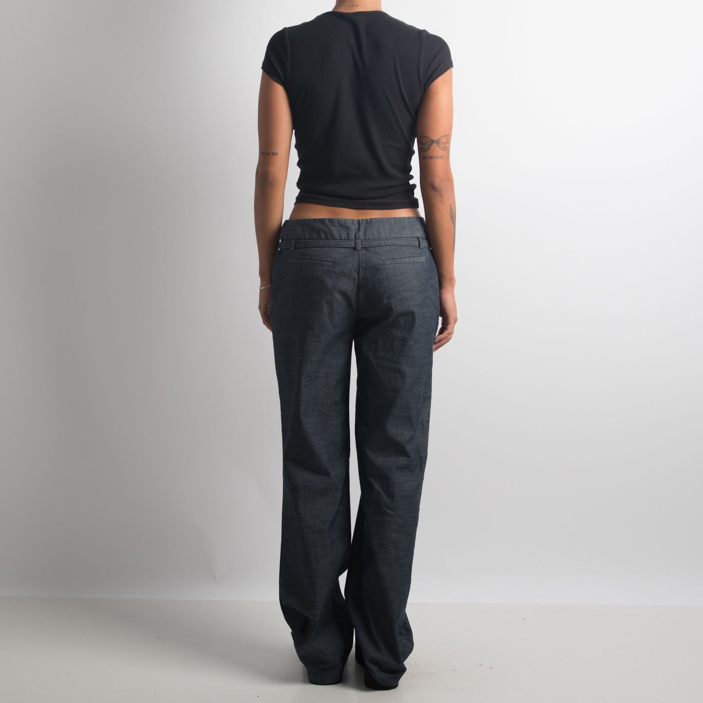 NAVY MARLE PANTS