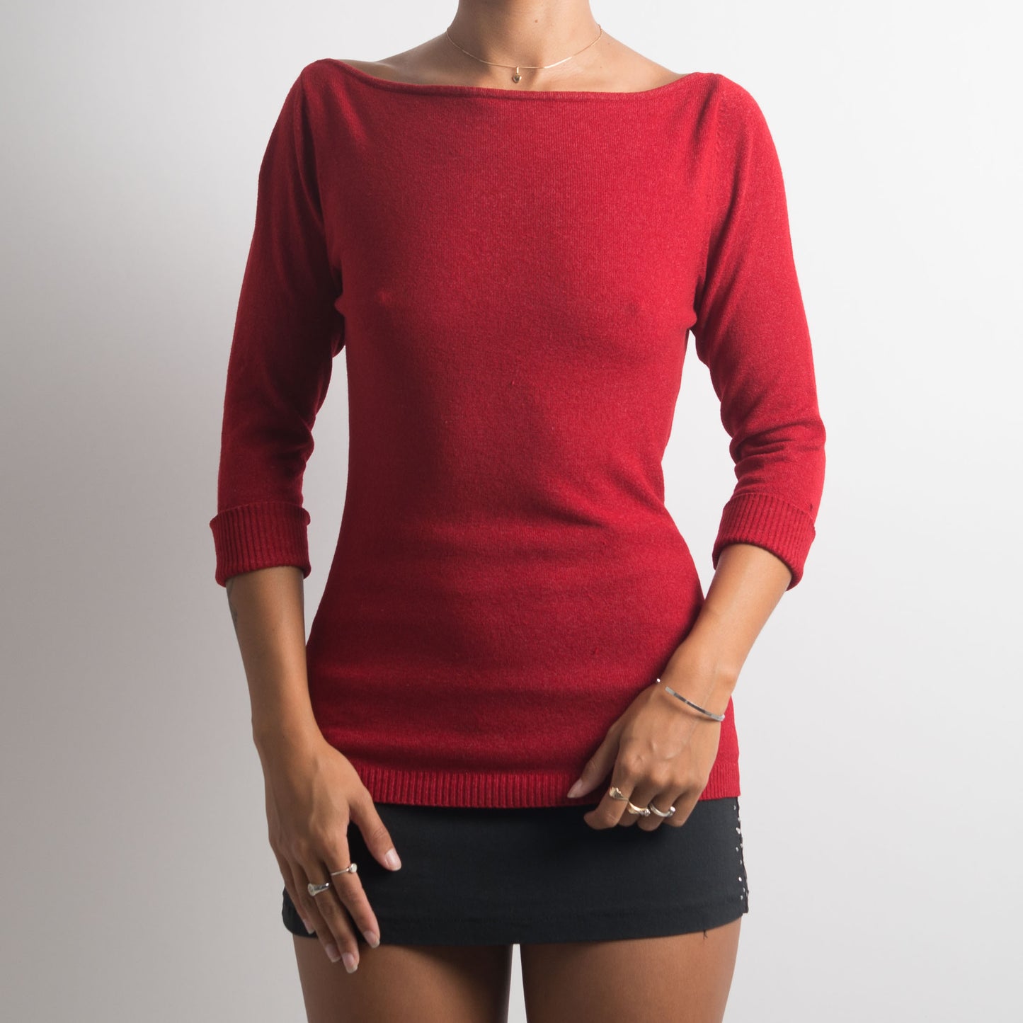 RED 3/4 SLEEVE TOP