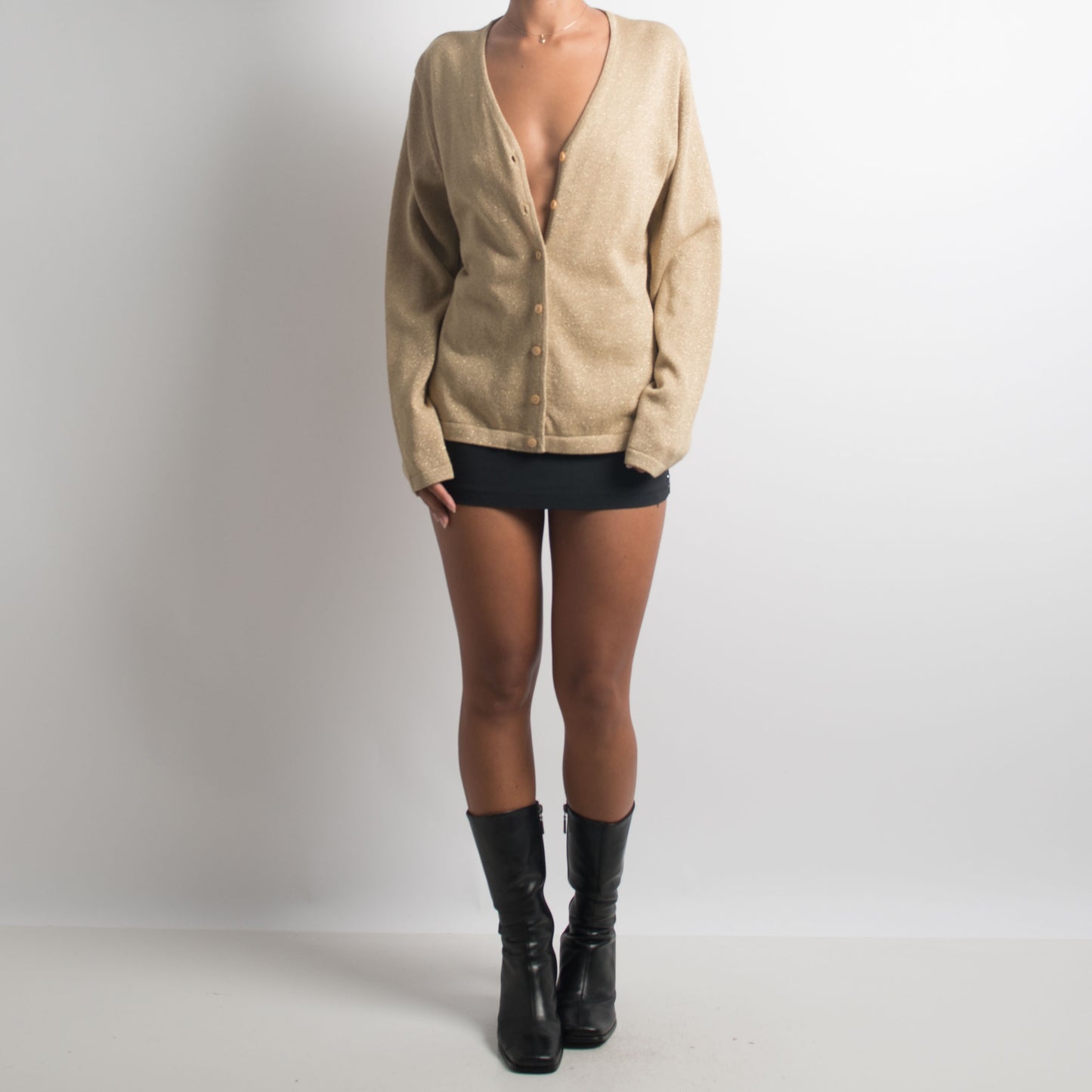 GOLD METALLIC CARDIGAN