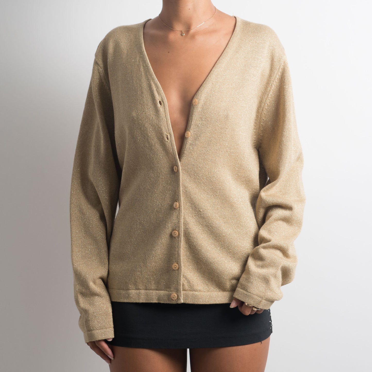 GOLD METALLIC CARDIGAN