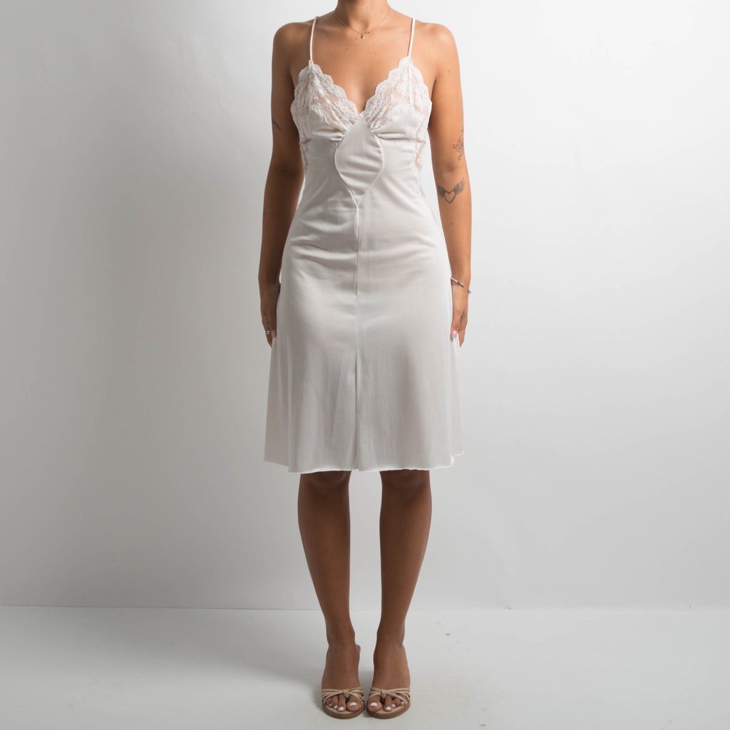 WHITE SHEER SLIP DRESS