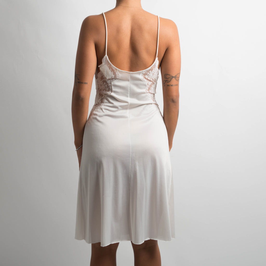 WHITE SHEER SLIP DRESS