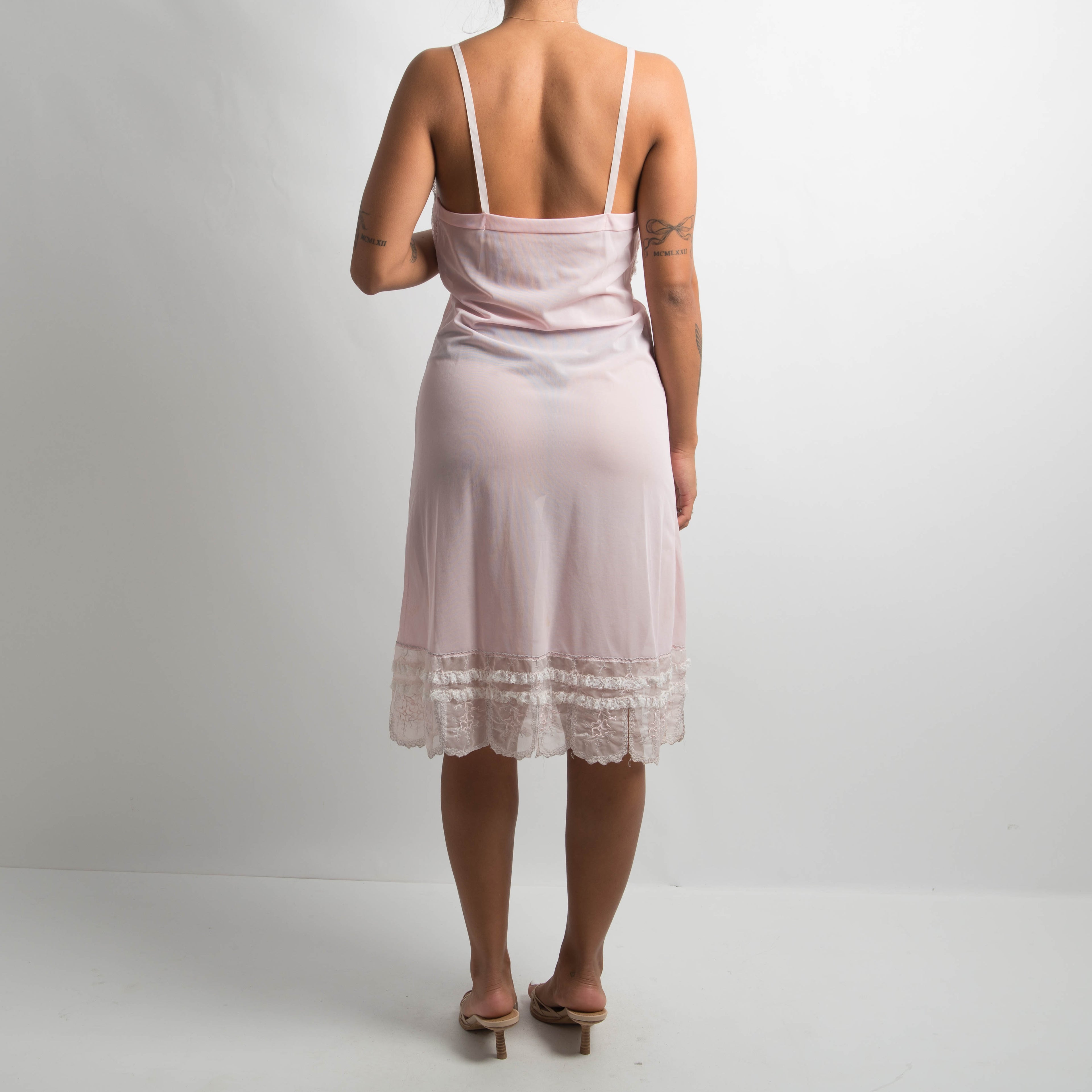 PINK SHEER SLIP DRESS