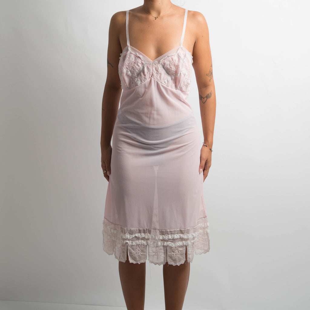 PINK SHEER SLIP DRESS