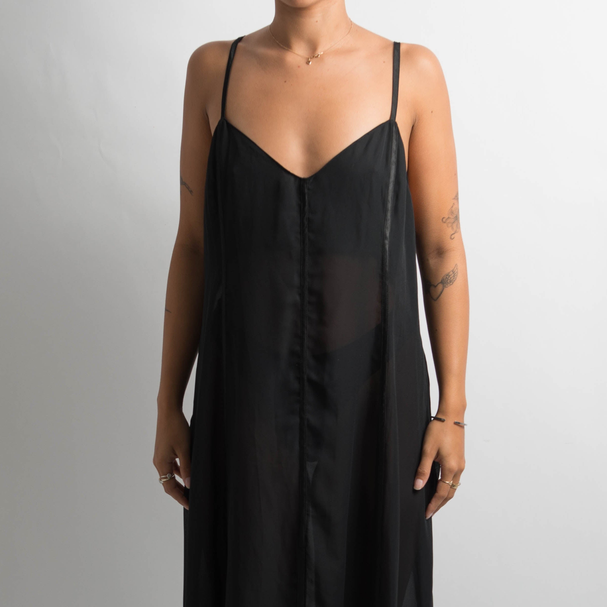 BLACK SHEER NIGHTGOWN