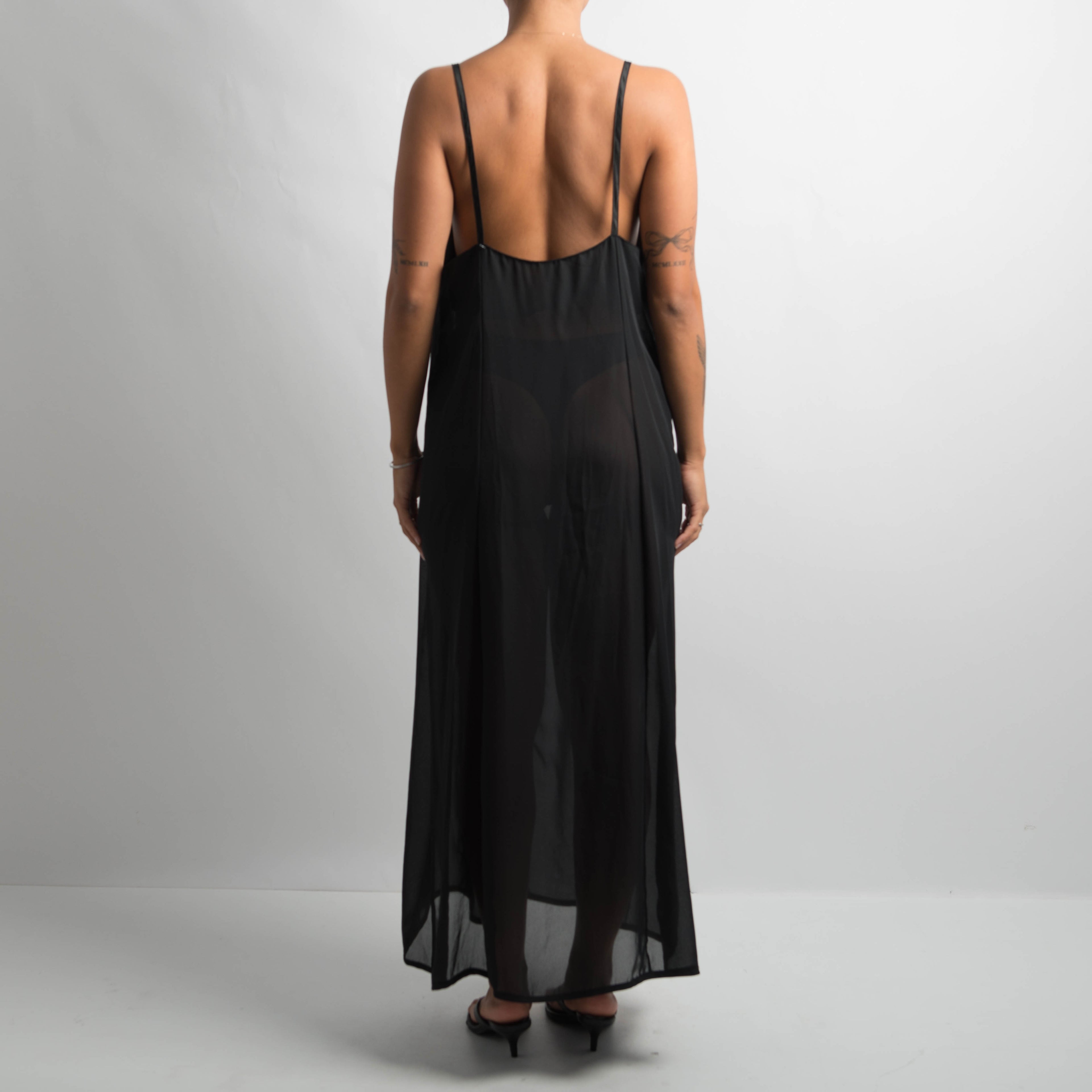 BLACK SHEER NIGHTGOWN