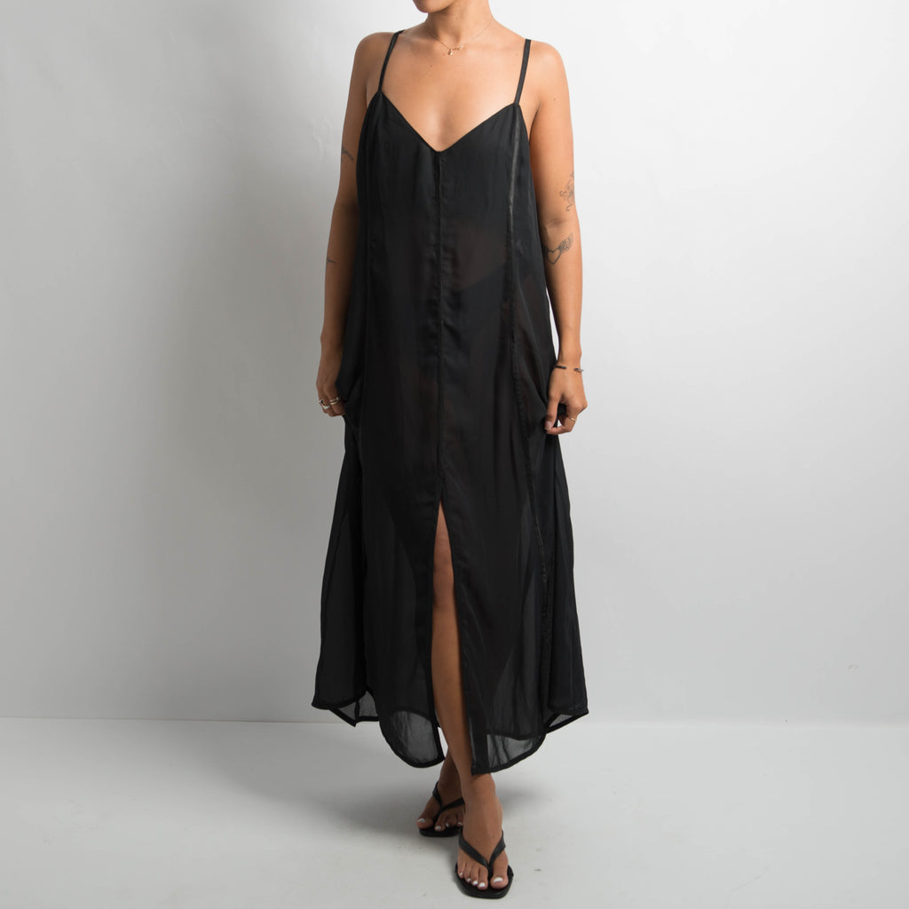 BLACK SHEER NIGHTGOWN