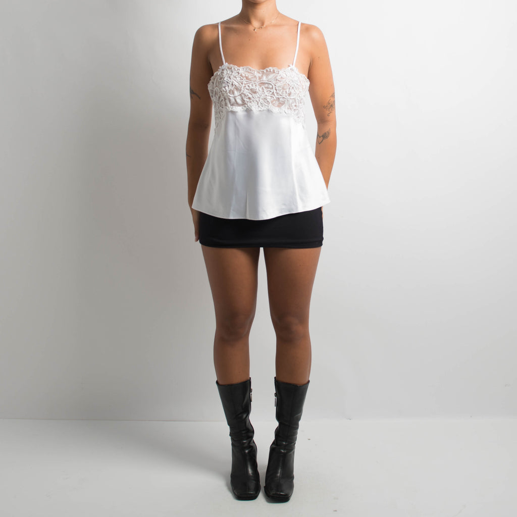 WHITE SATIN CAMISOLE