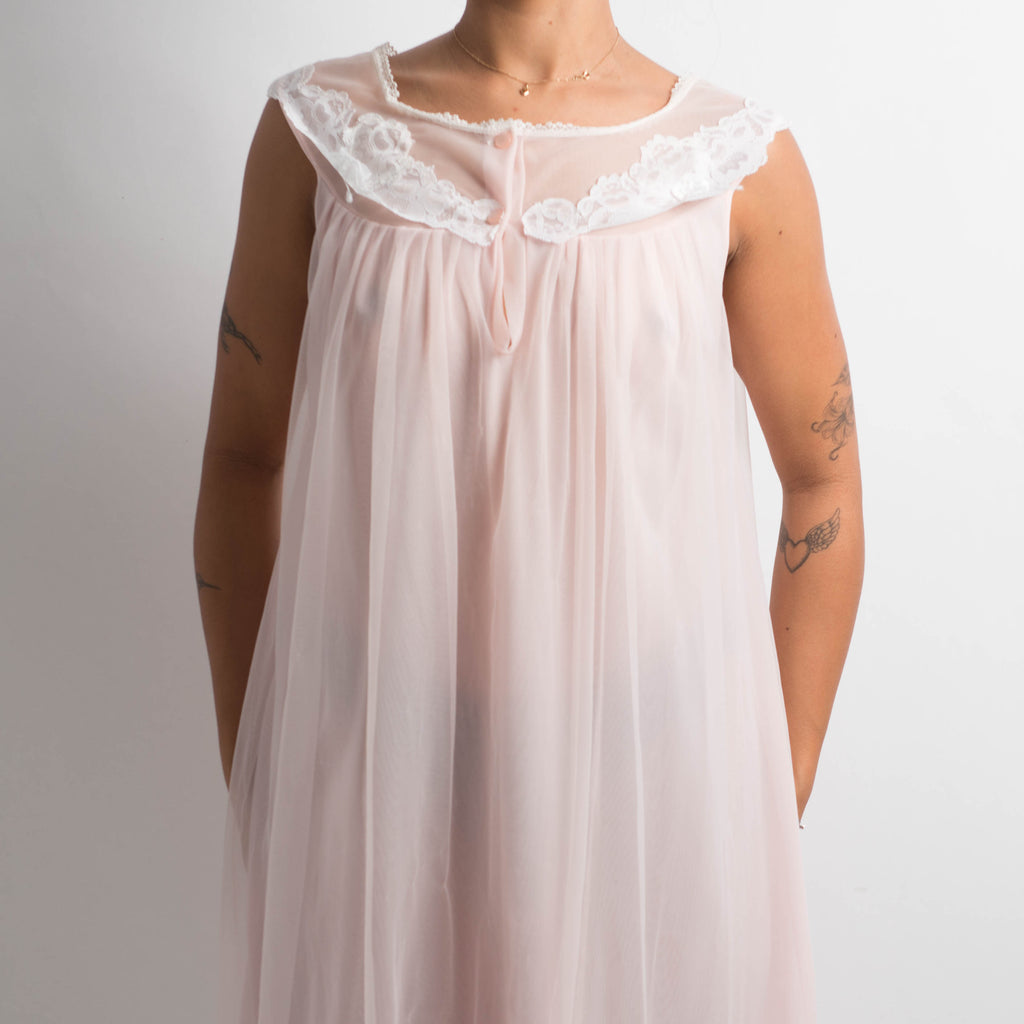 PINK SHEER NIGHTGOWN