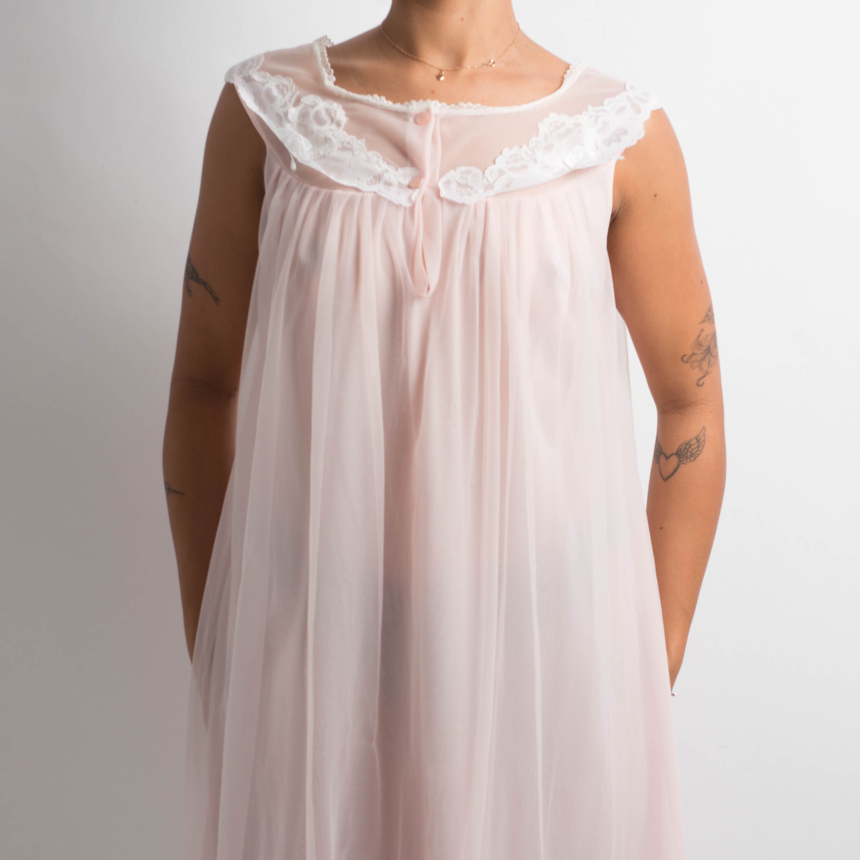 PINK SHEER NIGHTGOWN