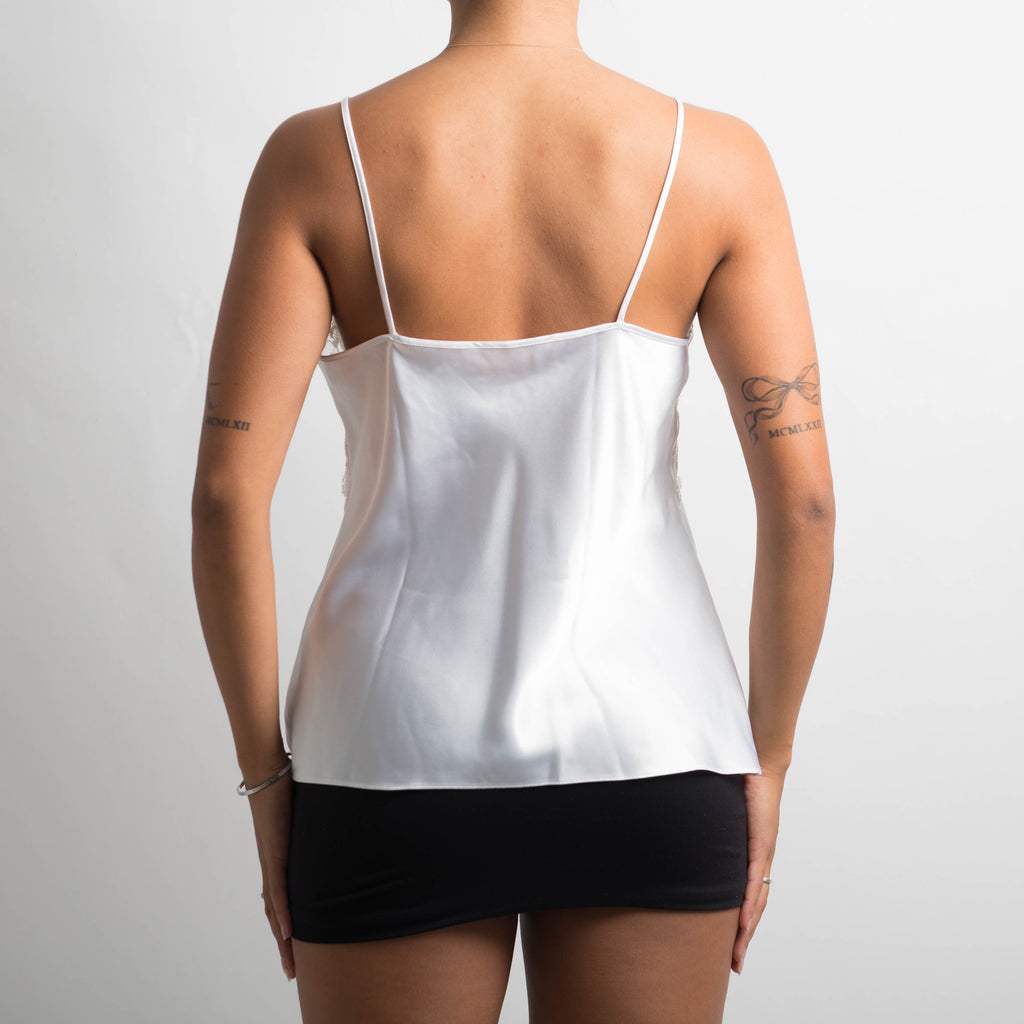 WHITE SATIN CAMISOLE
