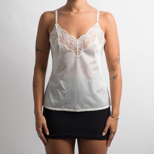 WHITE LACE TRIM CAMISOLE