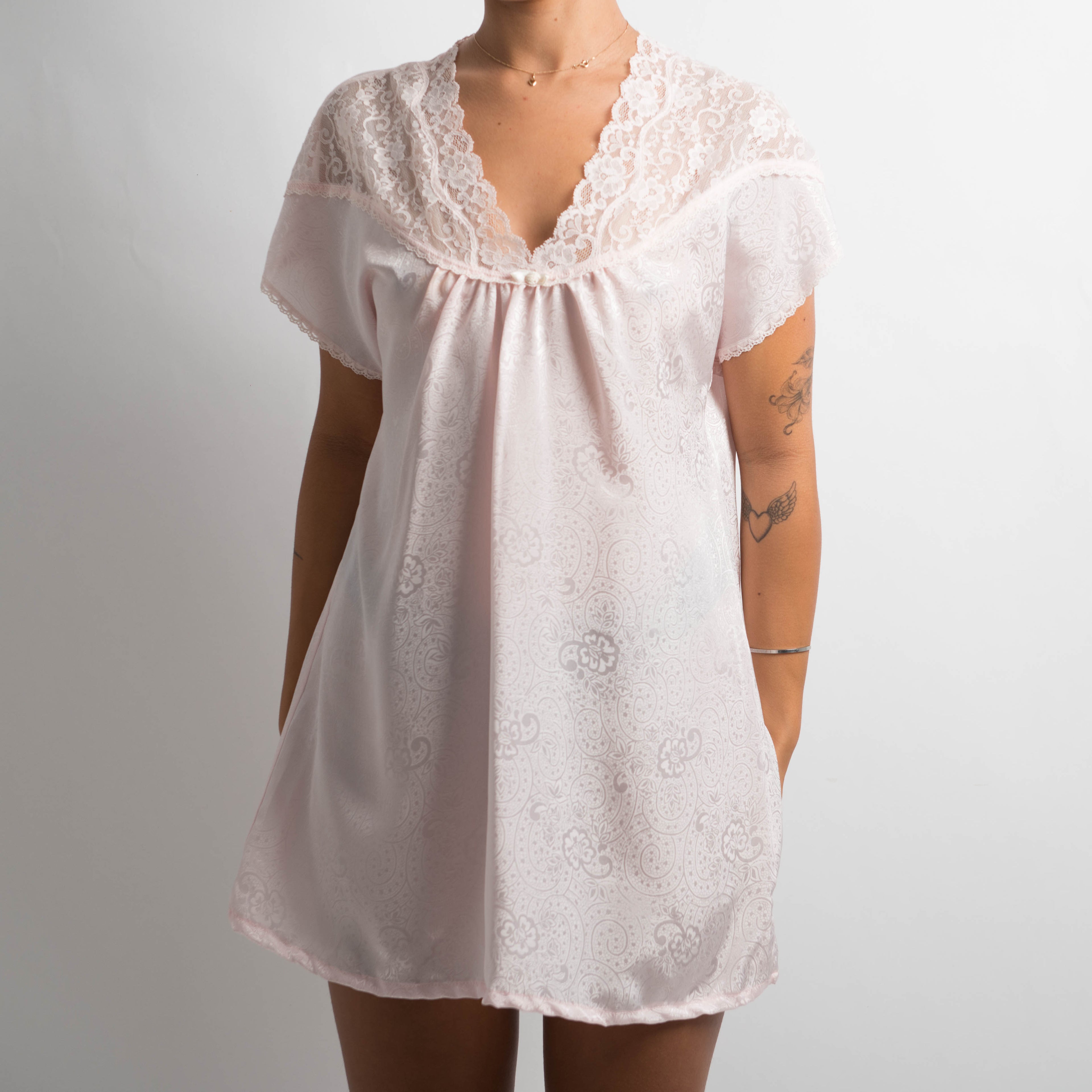 PINK SATIN MINI DRESS