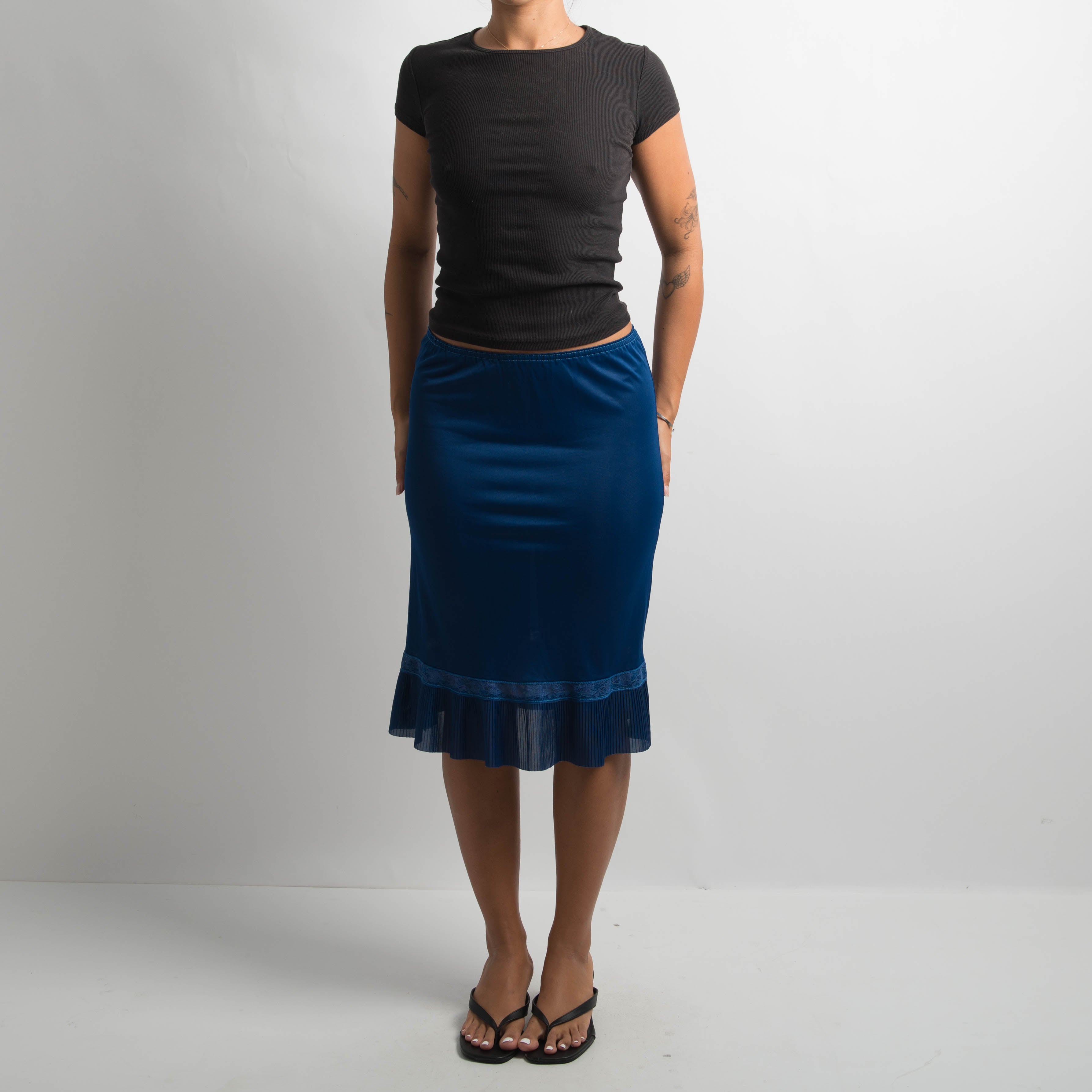 NAVY BLUE SLIP SKIRT