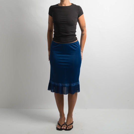 NAVY BLUE SLIP SKIRT