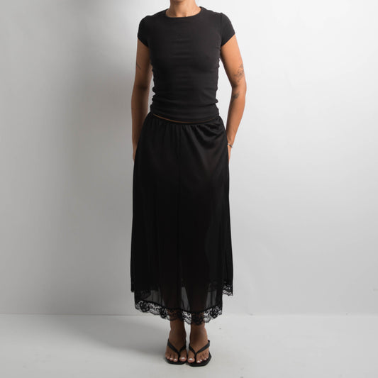 BLACK SHEER SLIP DRESS